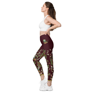Chocolate Foxes leggings with pockets