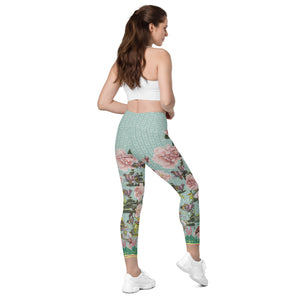 Green Wood Dragon Leggings with pockets