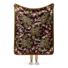 Load image into Gallery viewer, Chocolate Little Foxes Sherpa blanket