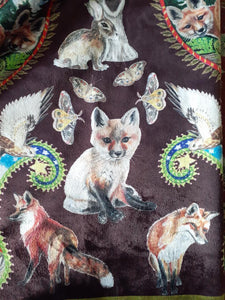 Chocolate Little Foxes Sherpa blanket