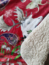 Load image into Gallery viewer, Yule Deer Sherpa blanket