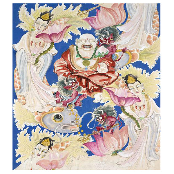 Kuan Yin and the laughing Buddha - Marie-Joie Hughes Artwork & Designs