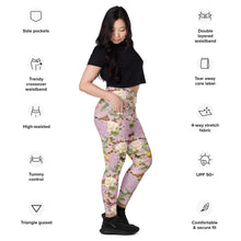 Load image into Gallery viewer, Pink Sri Yantra Crossover leggings with pockets