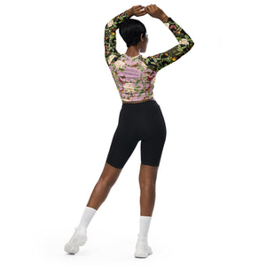 Sri Yantra Recycled long-sleeve crop top