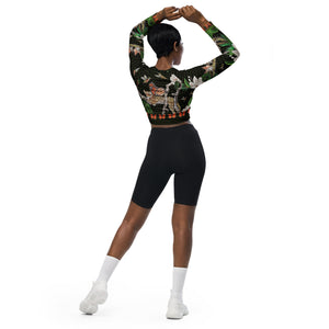 Jaggaflies Recycled long-sleeve crop top