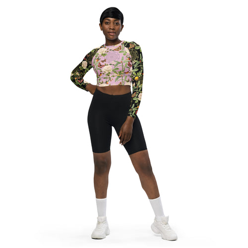 Sri Yantra Recycled long-sleeve crop top