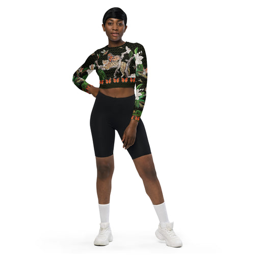 Jaggaflies Recycled long-sleeve crop top