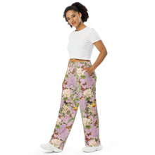 Load image into Gallery viewer, Pink Sri Yantra unisex wide-leg pants